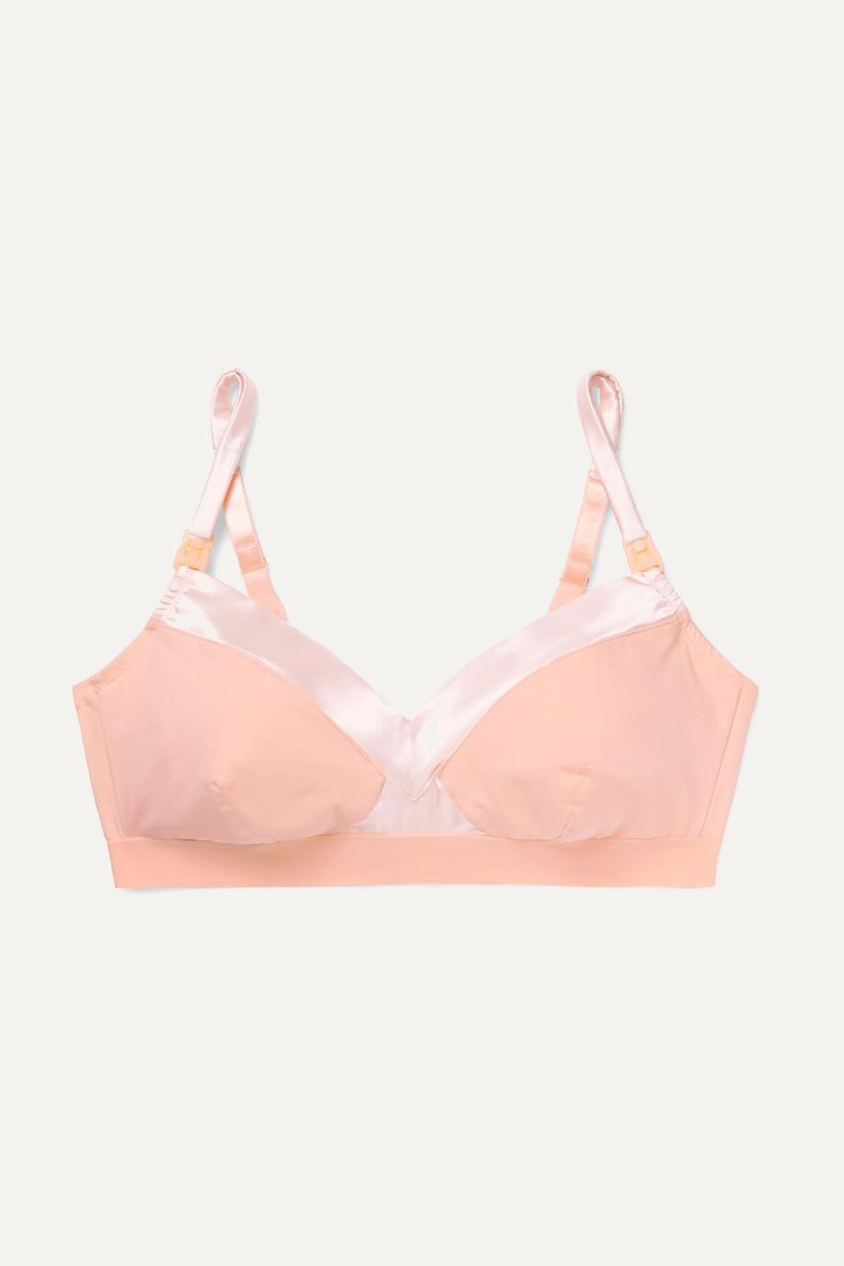 six emmeline satin trimmed stretch cotton soft cup nursing bra