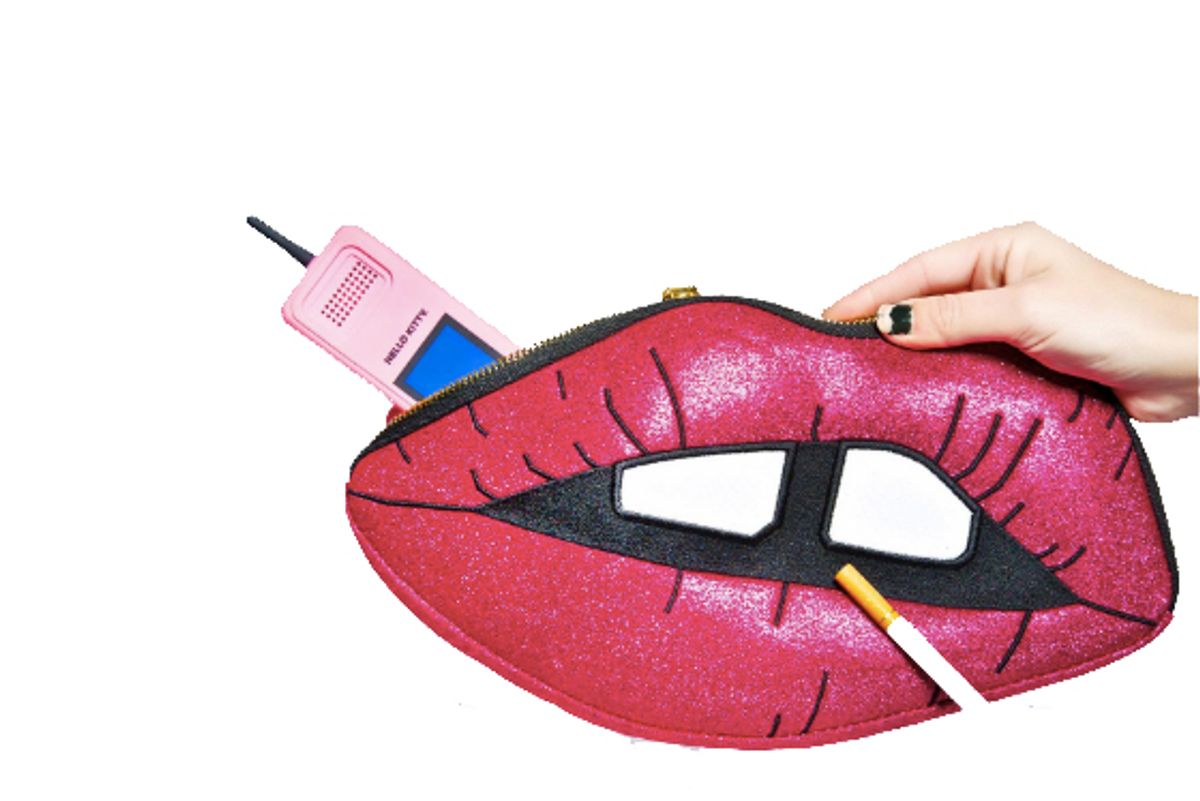 Pink Glitter Lips Clutch