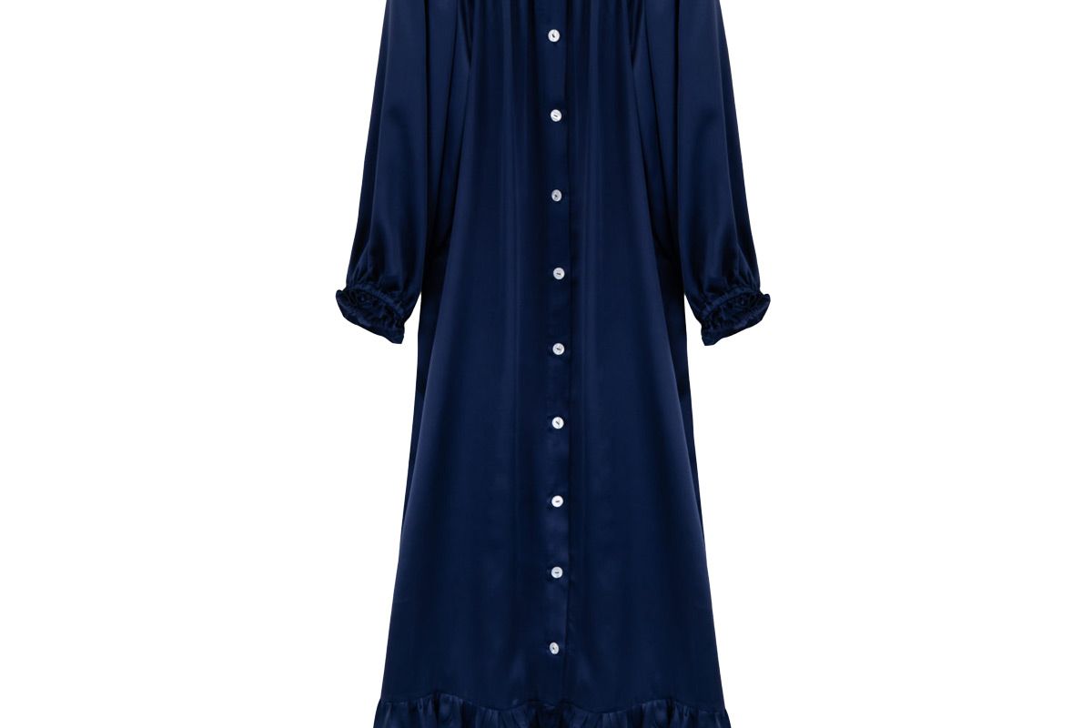 sleeper curacao blue silk loungewear dress