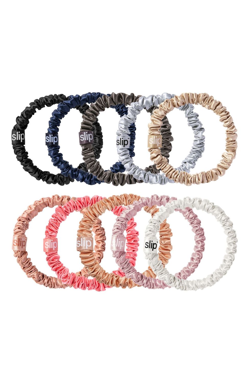 Slip Pure Silk 10-Pack Skinny Scrunchies