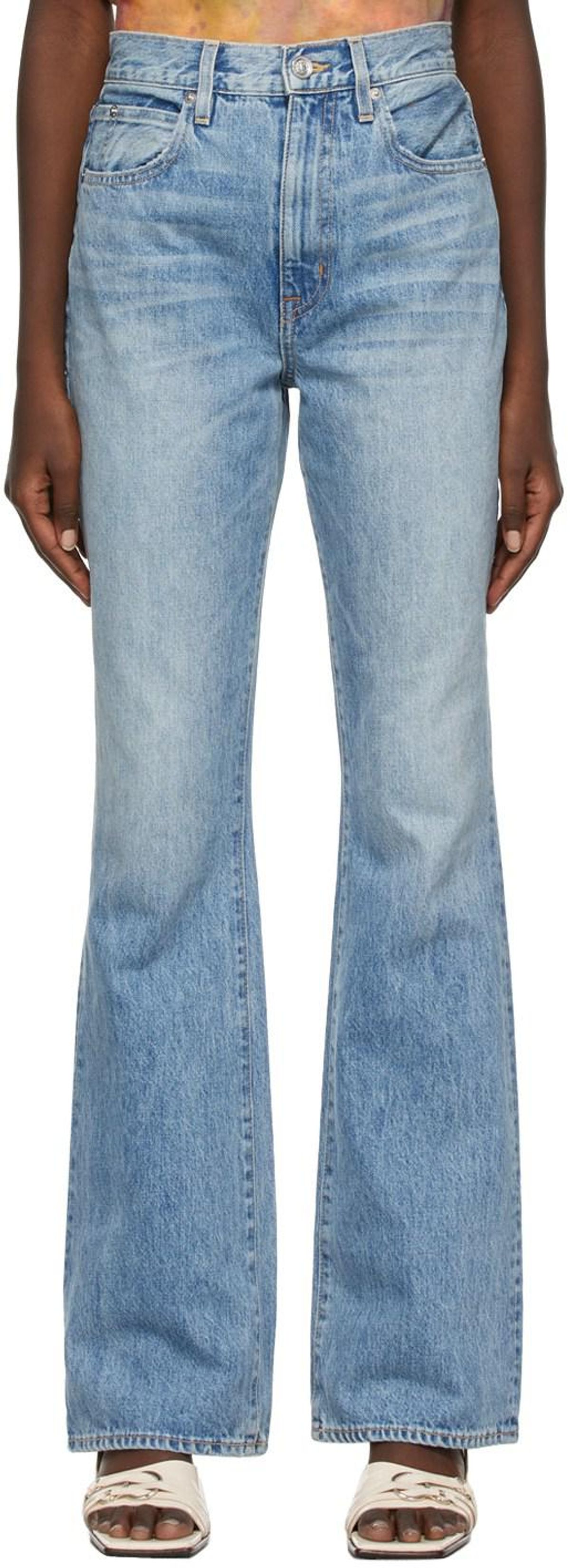 slvrlake blue faded charlotte high rise bootcut jeans