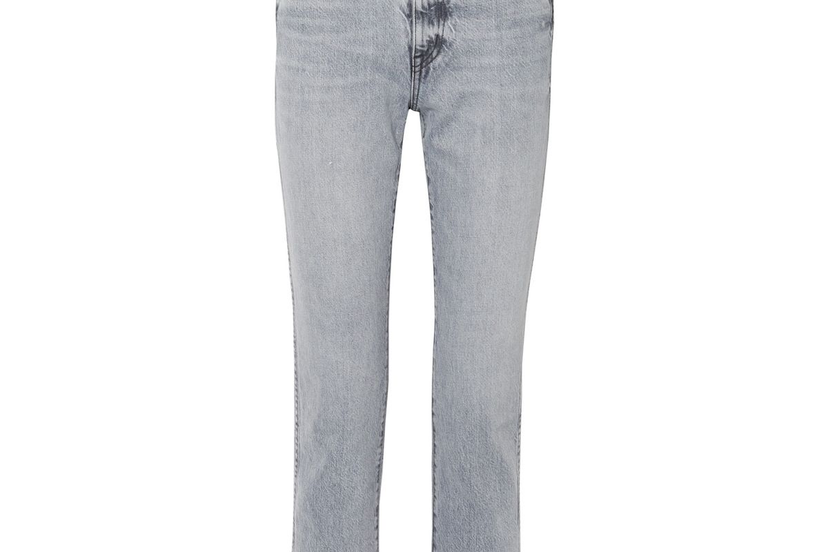 slvrlake hero cropped frayed high rise straight leg jeans