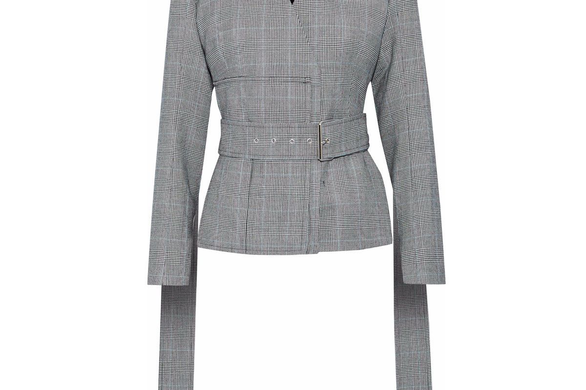 solace london alizze prince of wales checked wool and cotton blend jacket