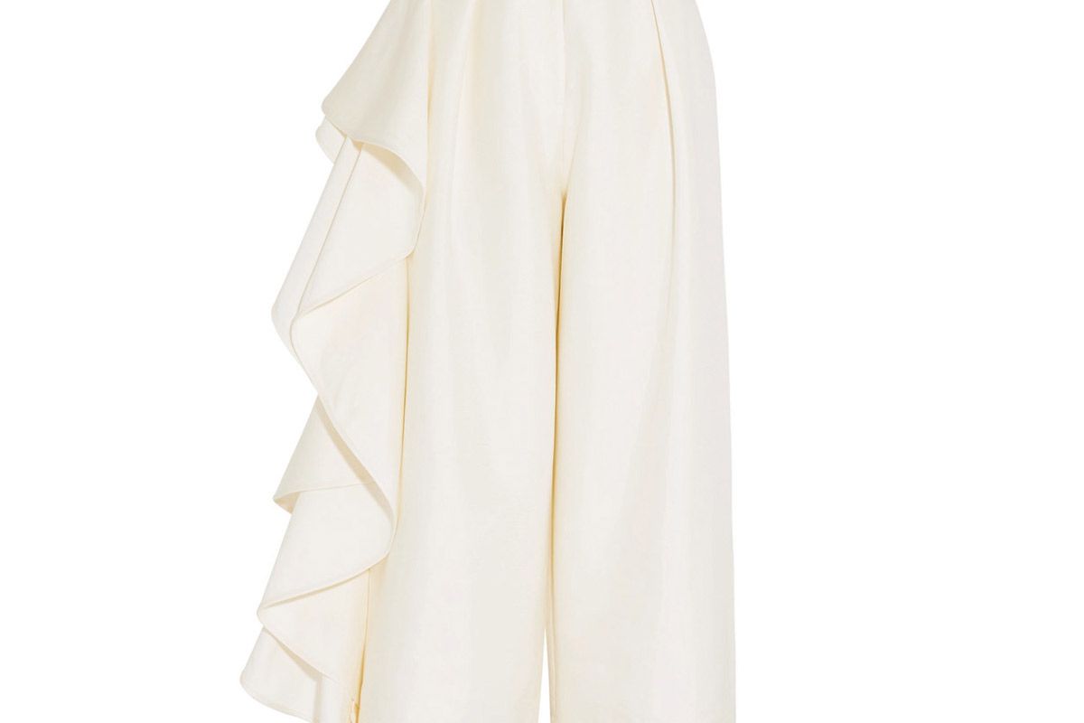 solace london ruffled crepe culottes