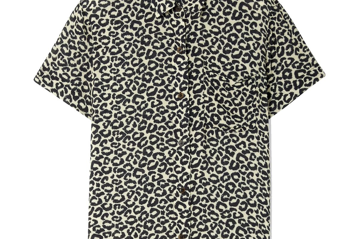 solid and striped cabana shirt leopard