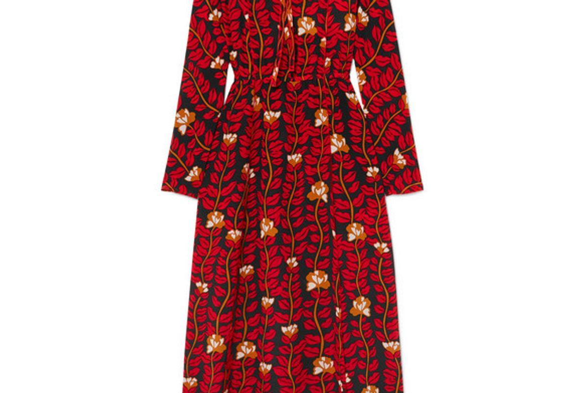 sonia rykiel printed silk crepe de chine dress