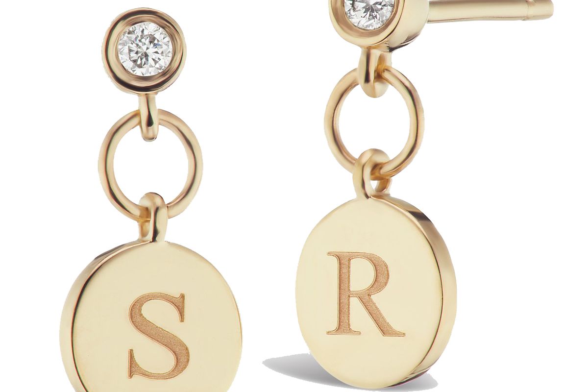 sophie ratner single diamond charm stud