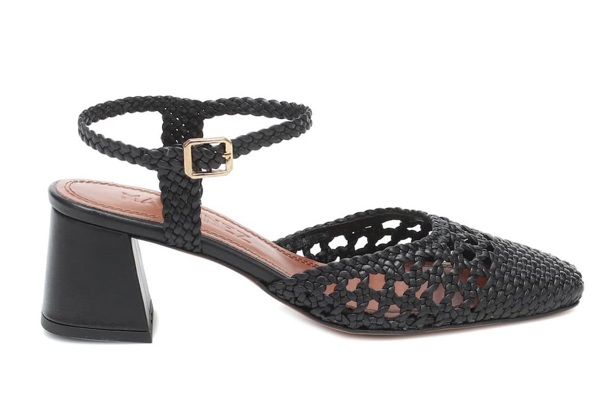 souliers martinez cibeles woven leather pumps