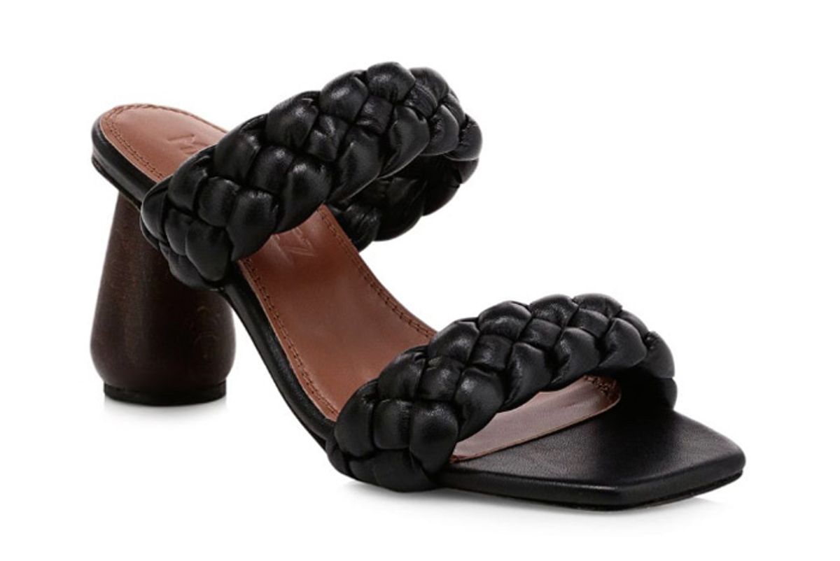 souliers martinez mitjorn woven leather mule sandals