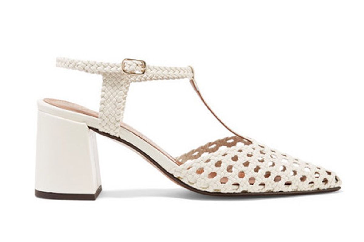 souliers martinez sevilla woven leather pumps