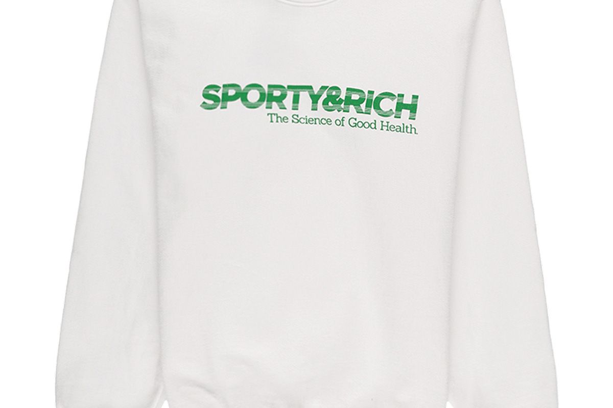 sporty and rich science crewneck in white