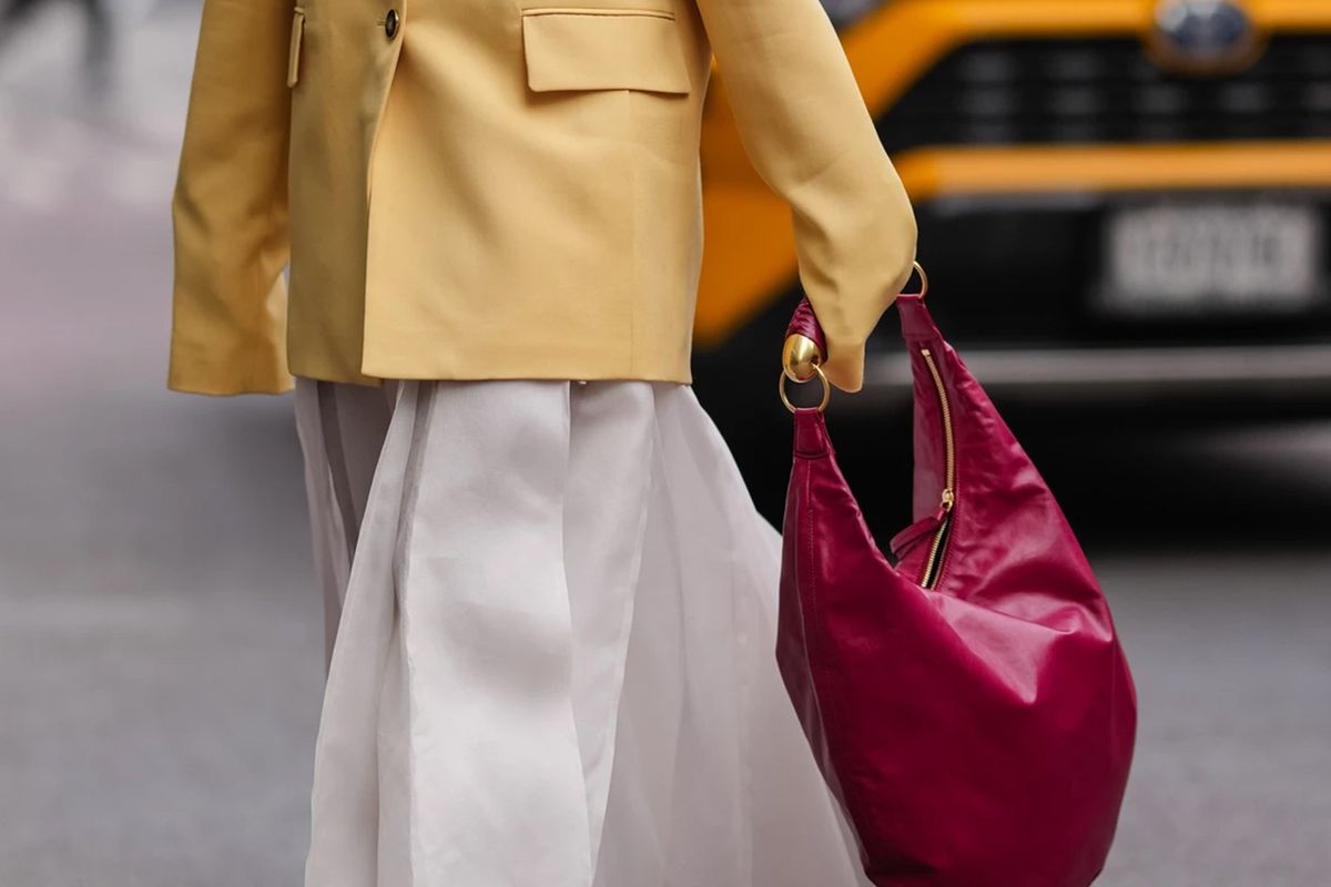 spring bag trends red slouchy bag