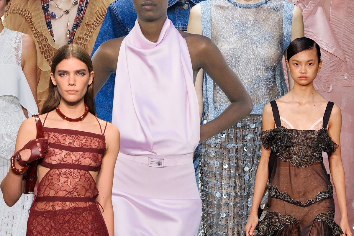 spring fashion trends collage of runway looks