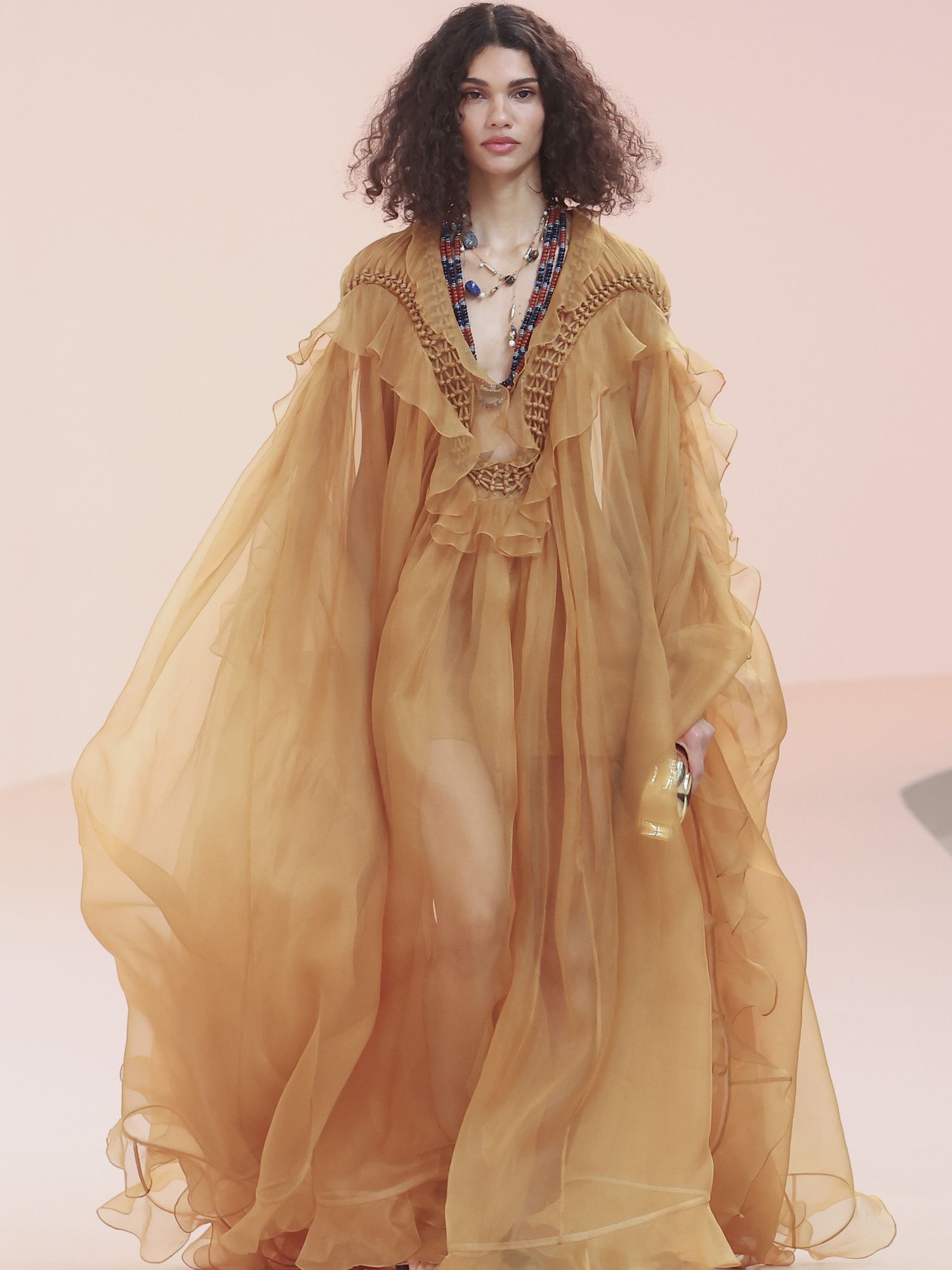 spring trends gold gown runway