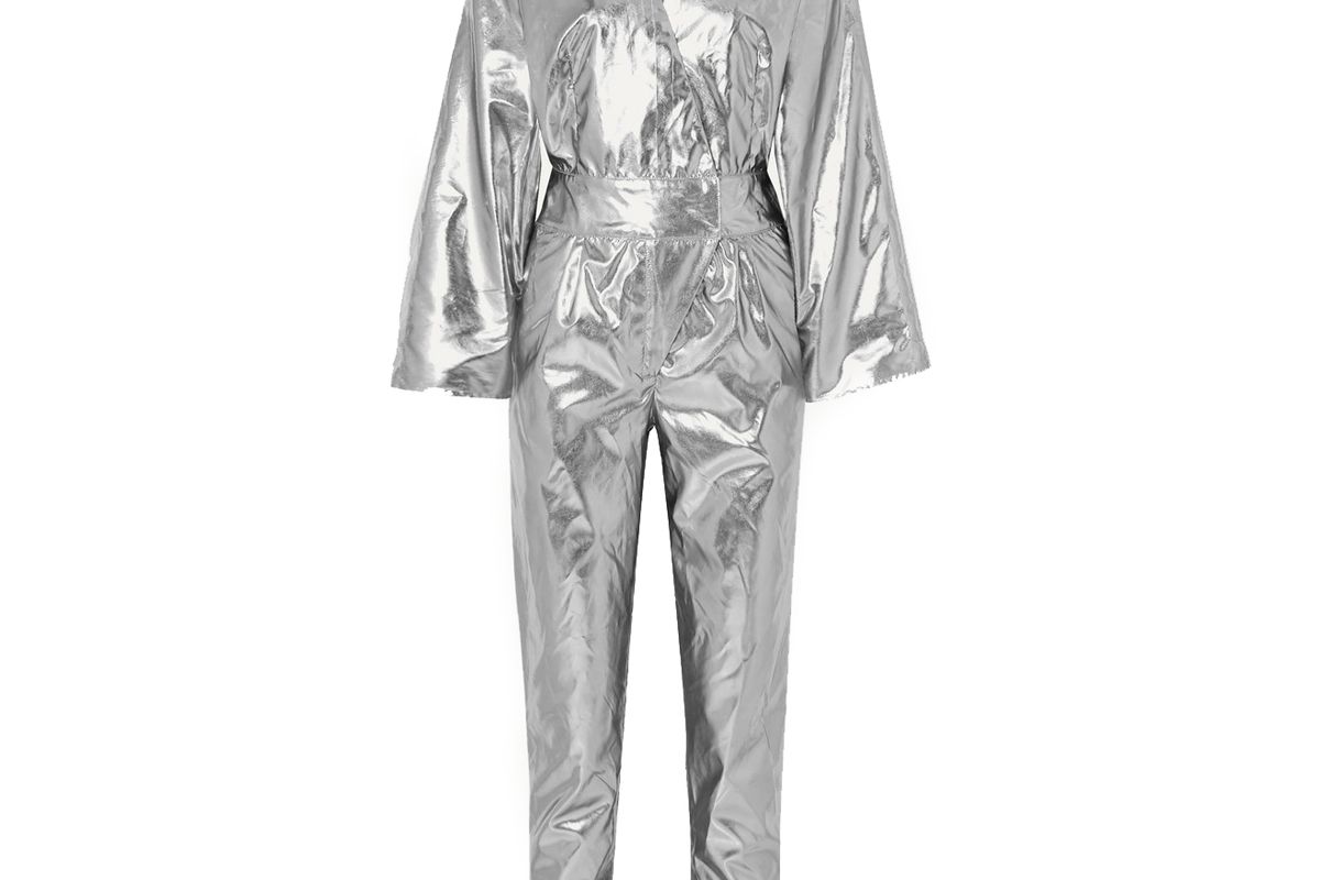 stand studio and pernille teisbaek amiya metallic faux leather jumpsuit