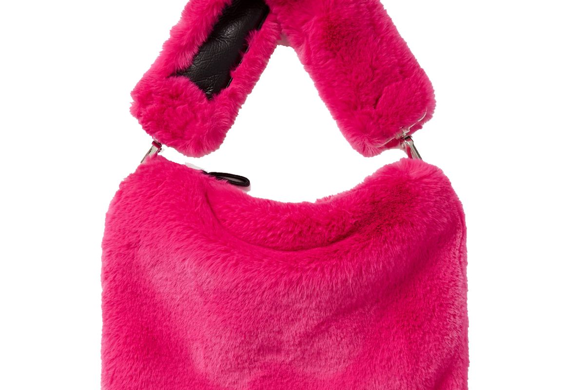 stand studio luna faux fur shoulder bag