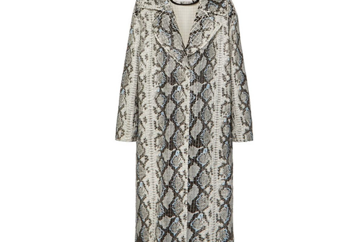 stand tasia snake effect coated cady coat