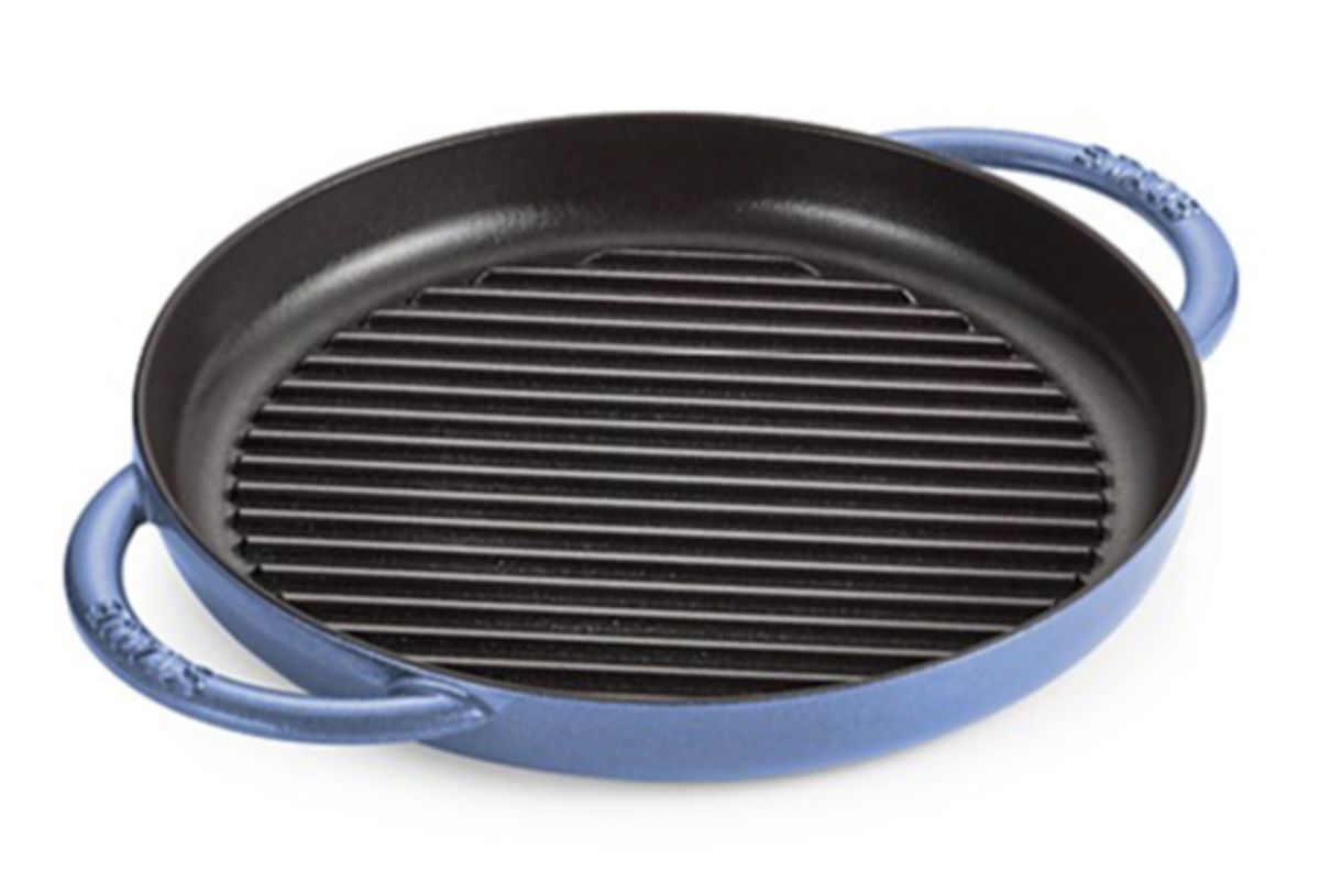 staub metallic blue pure grill