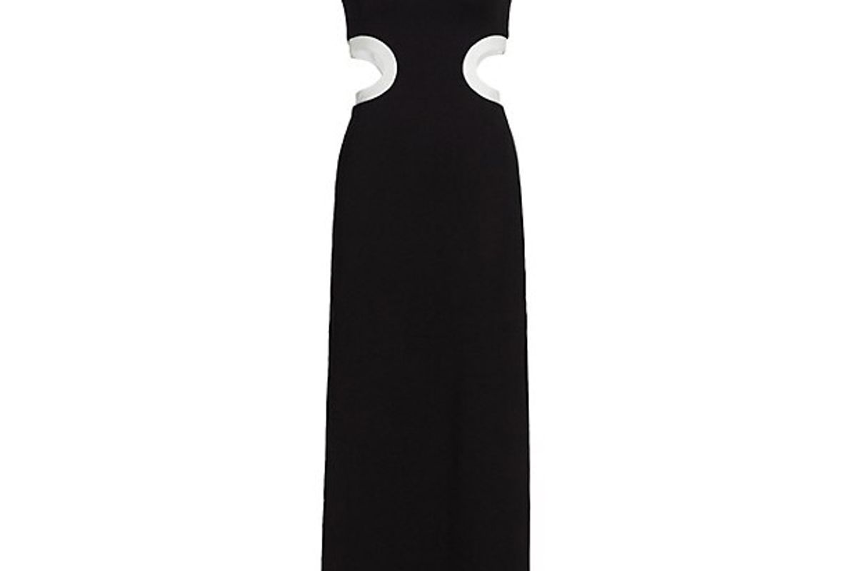 staud dolce waist cutout maxi dress