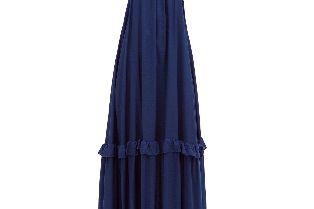 staud ina tiered halterneck muslin maxi dress