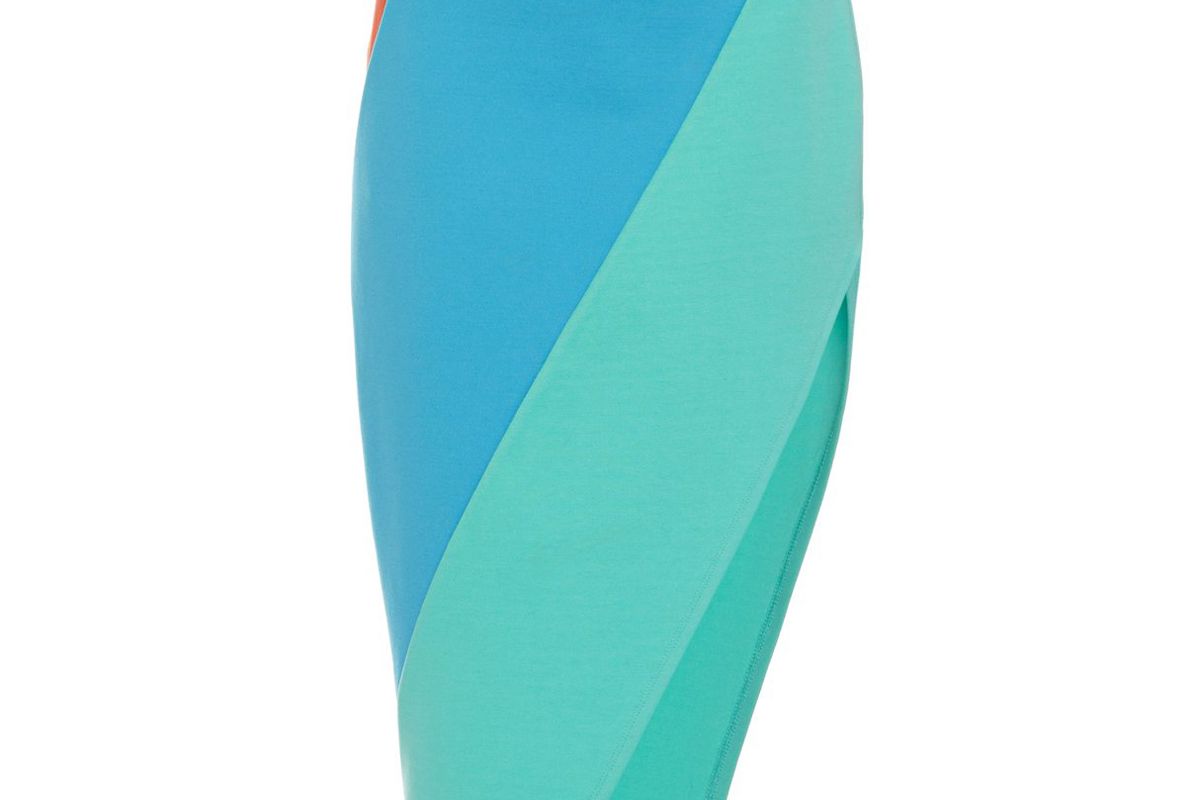 staud russel asymmetrical split ponte midi skirt