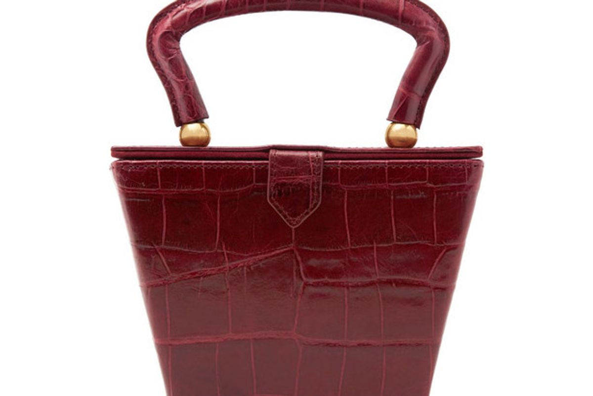 staud sadie croc effect leather tote