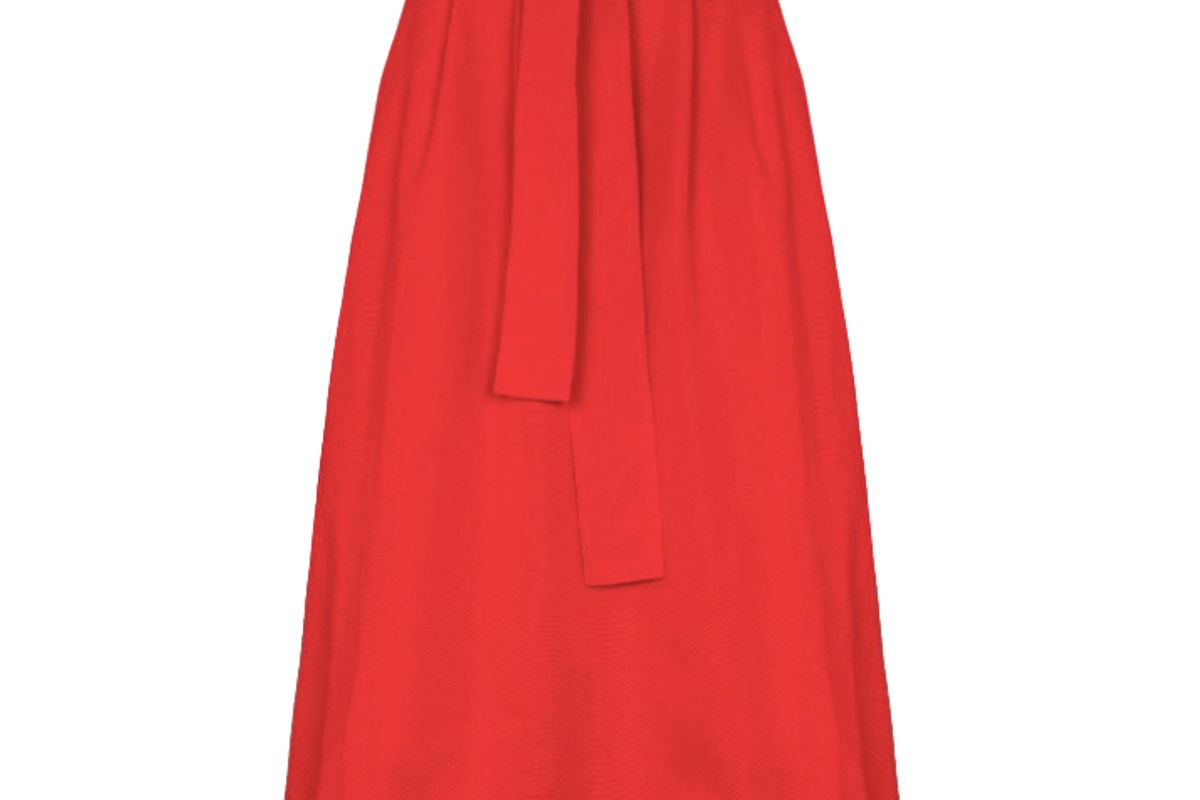 staud snoop belted waist midi skirt