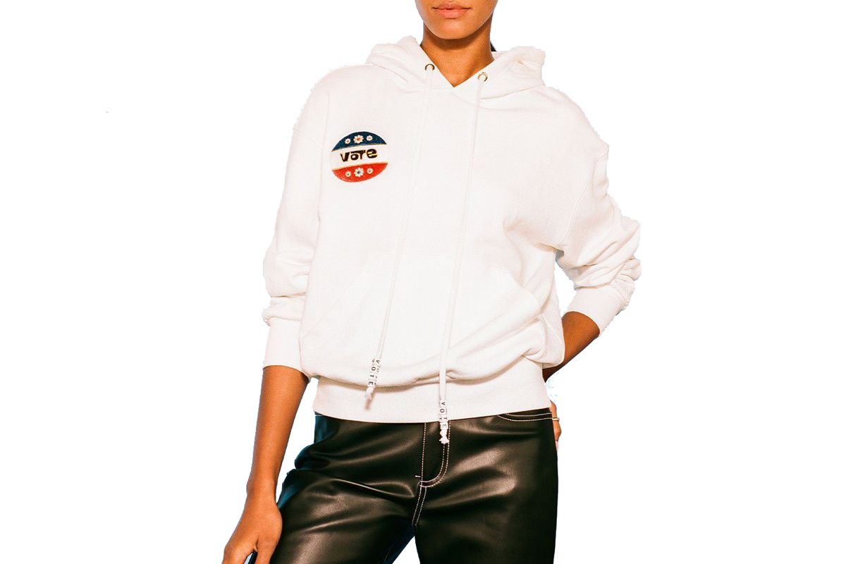 staud vote hooded sweatshirt