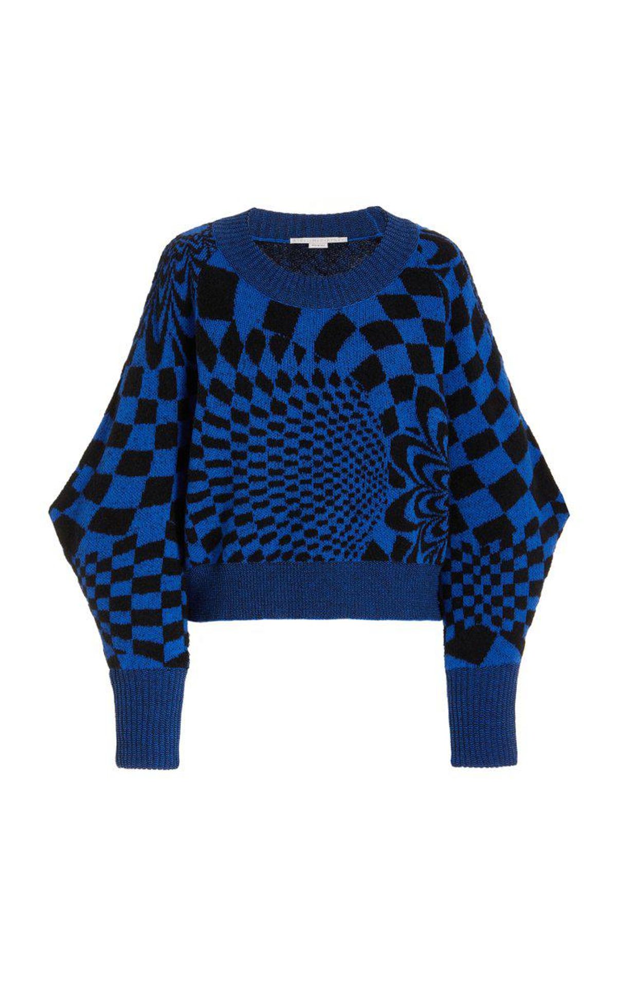 stella mccartney geometric patterned wool blend sweater