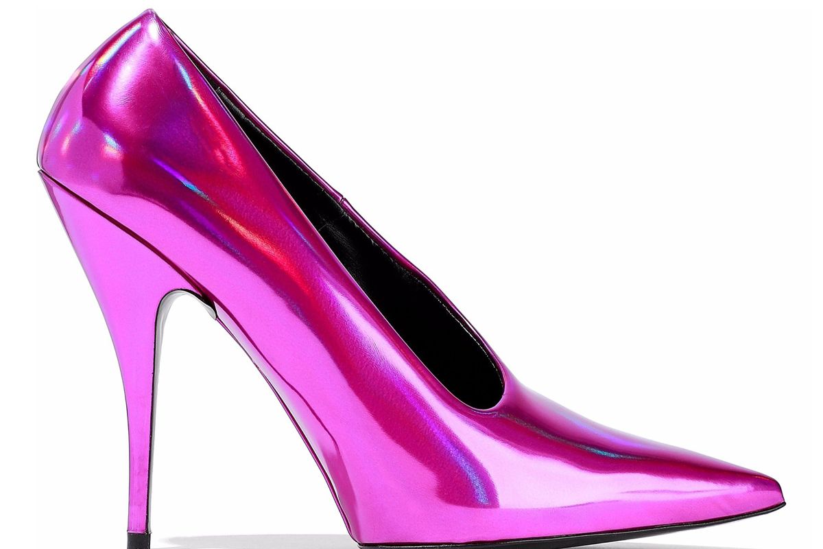 stella mccartney iridescent faux leather pumps