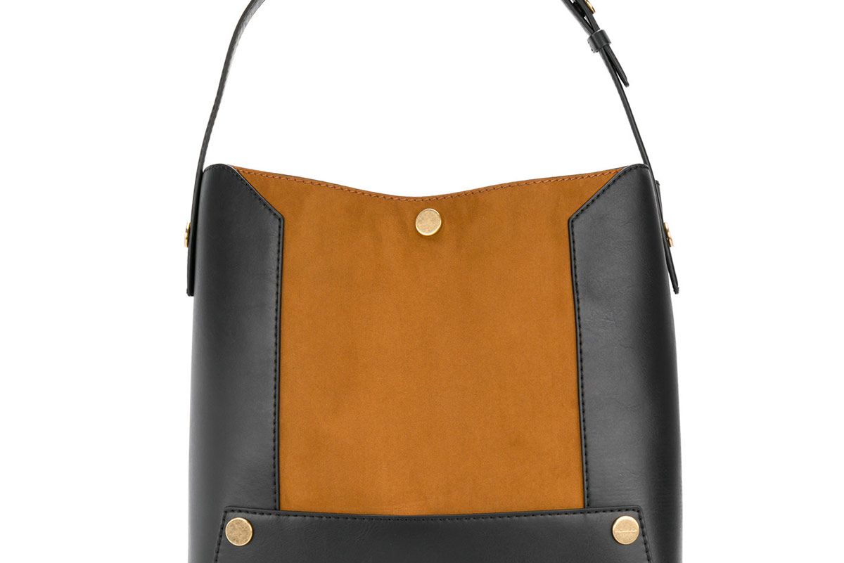 Two-Tone Stella Popper Bucket Bag