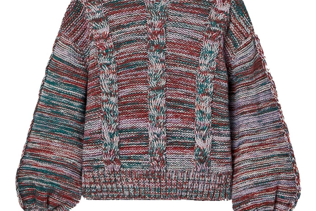 stine goya gio melange cable knit sweater