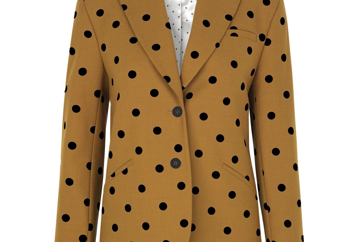 stine goya vina polka dot wool blend blazer