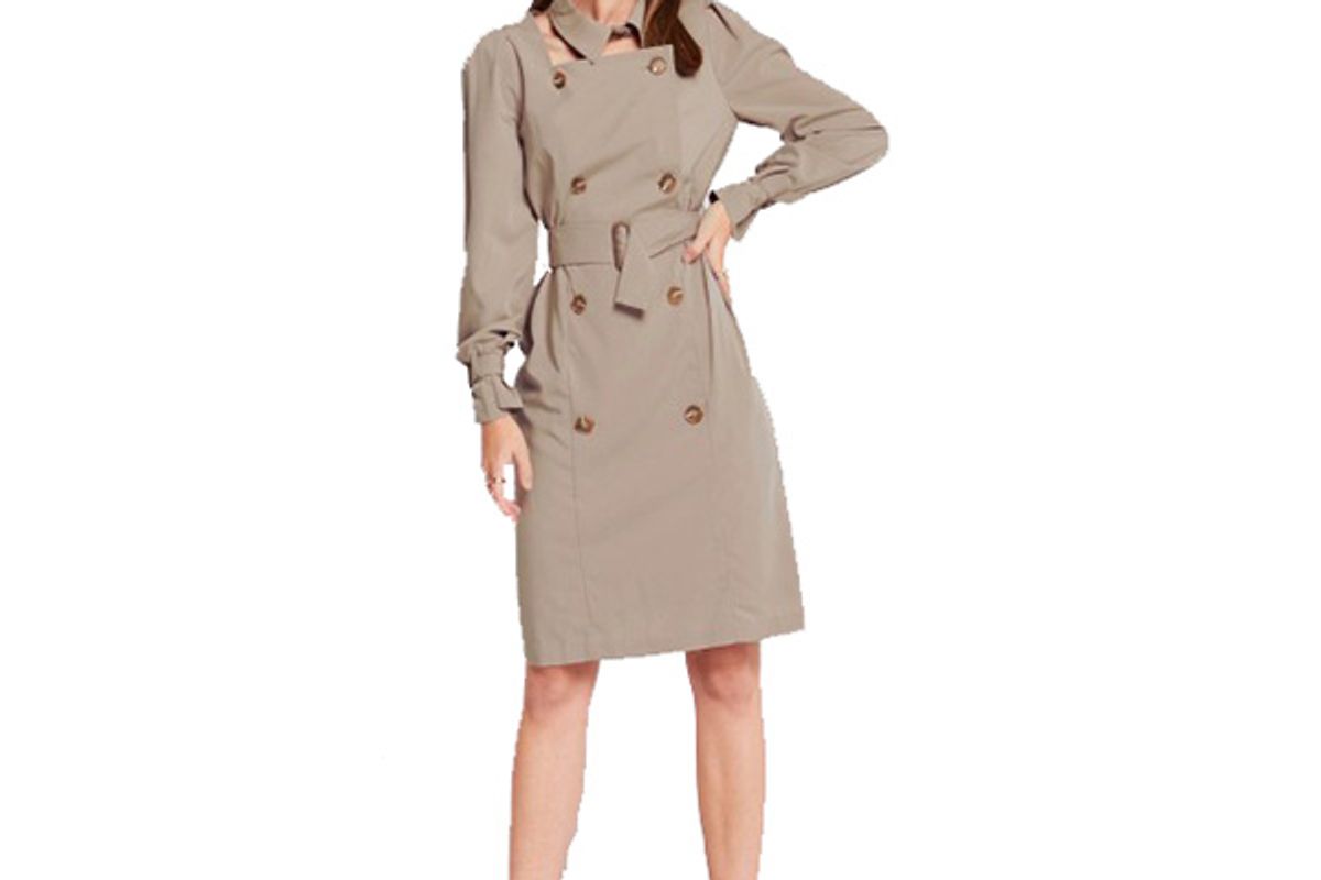 Linda Detachable Collar Trench Dress