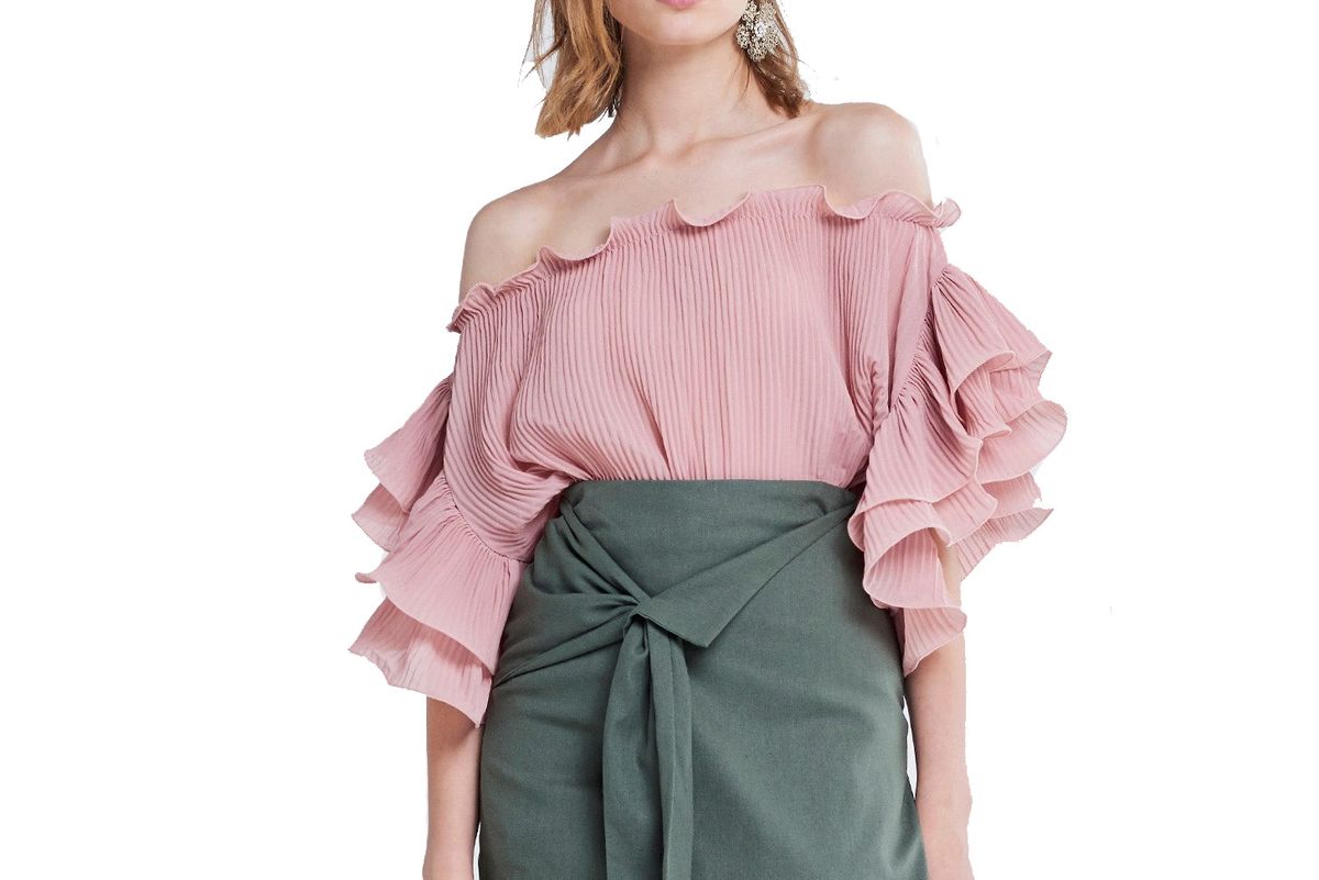 Sina Ruffle Sleeves Off-the-Shoulder Top