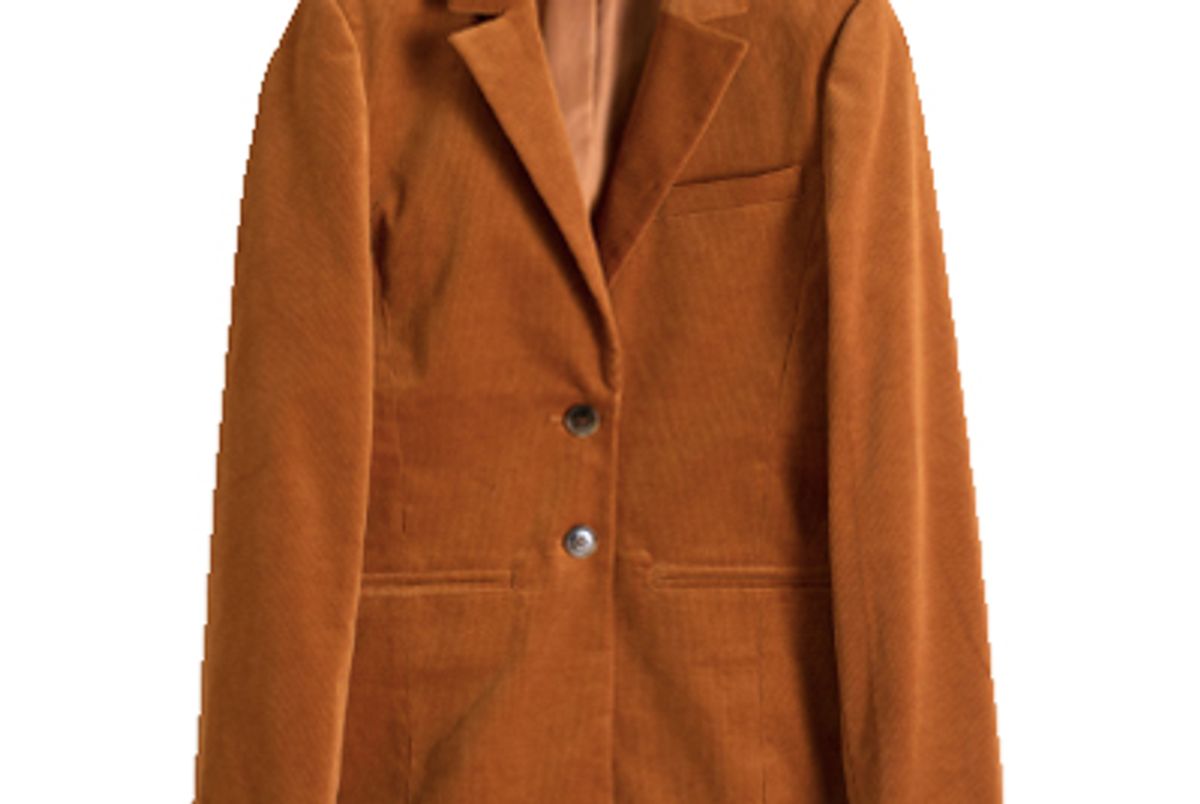 stories corduroy blazer orange