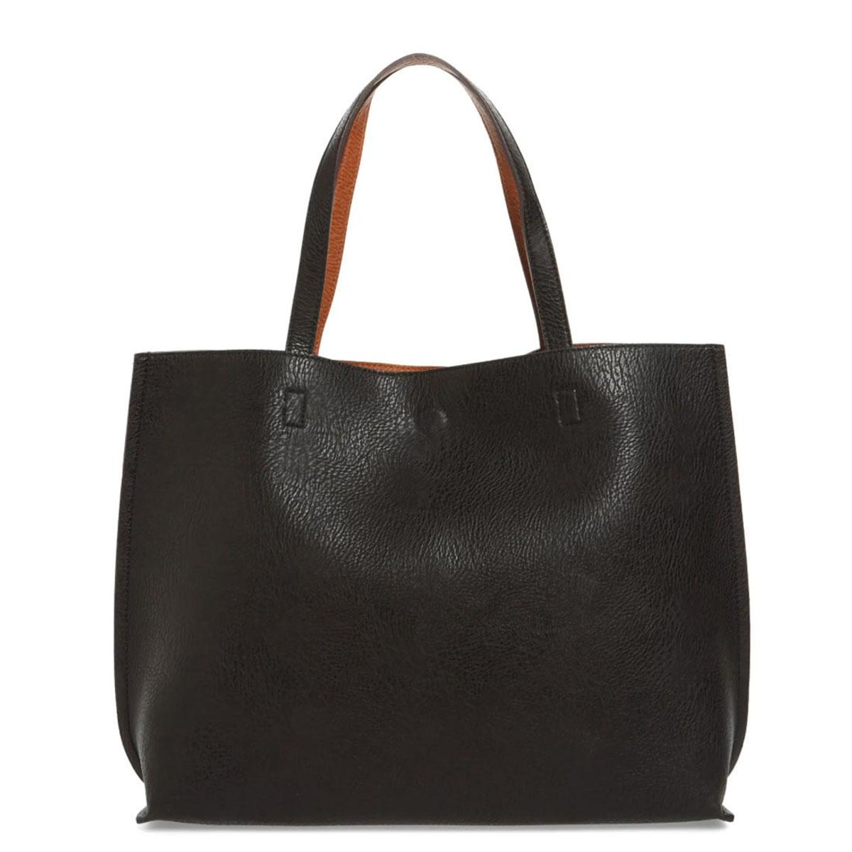 street level reversible faux leather tote and wristlet