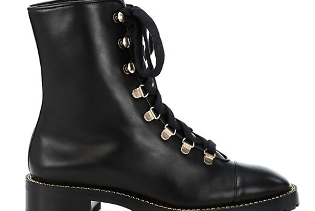 stuart weitzman kolbie leather combat boots