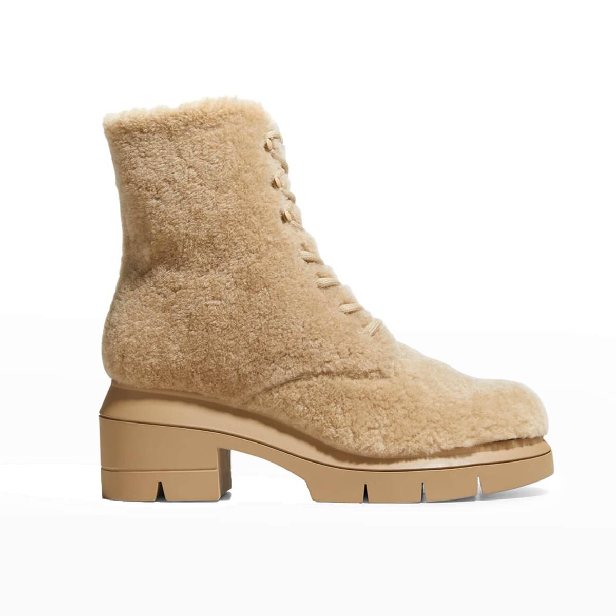 stuart weitzman nisha chill shearling combat booties