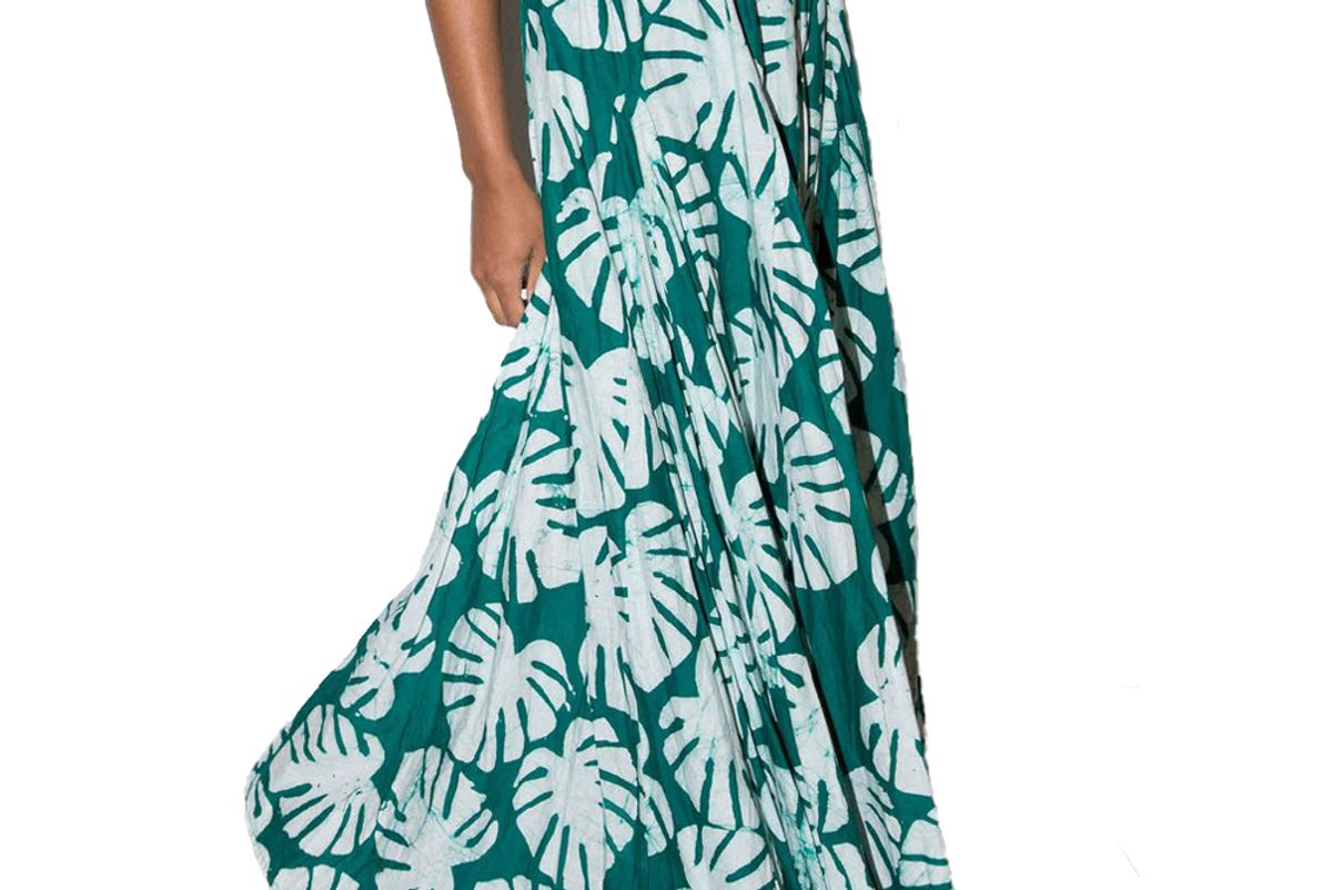 studio 189 green leaf print hand batik alicia skirt