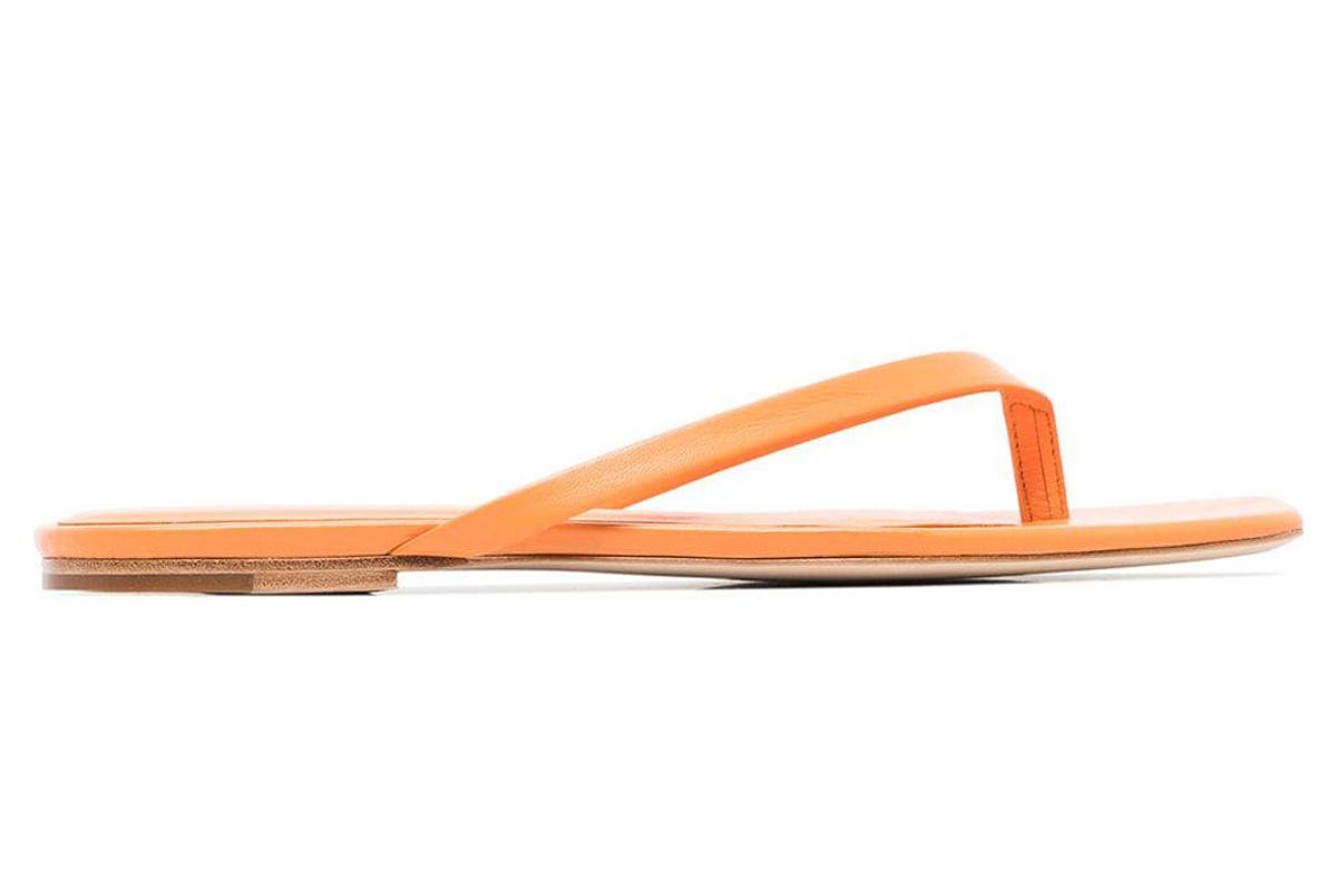 studio amelia square toe flip flop sandals