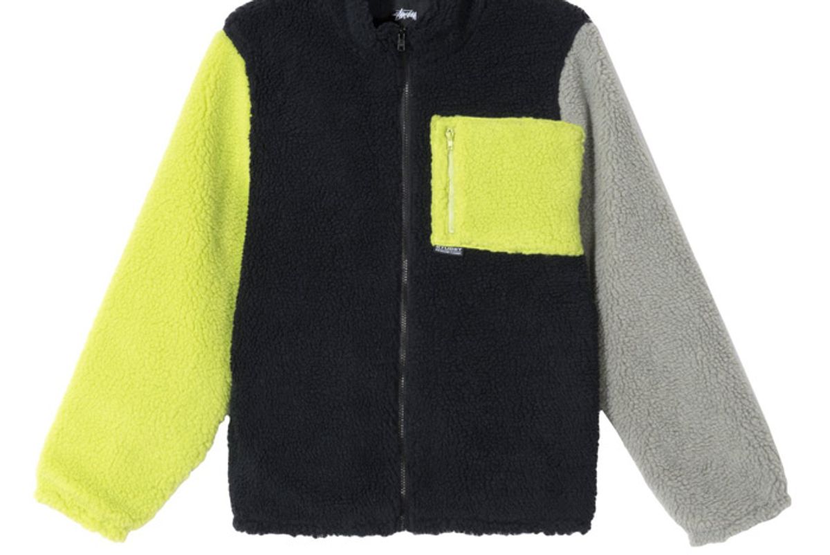 stussy color block sherpa jacket