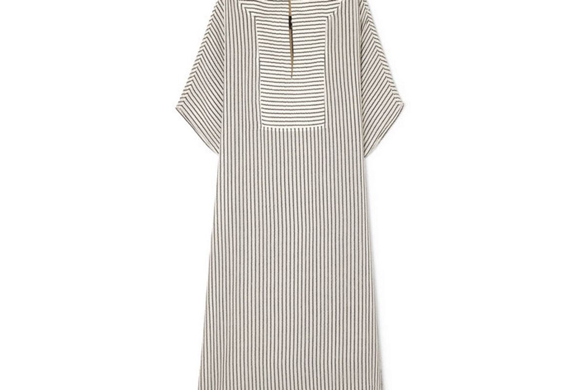 su paris tia striped cotton gauze kaftan