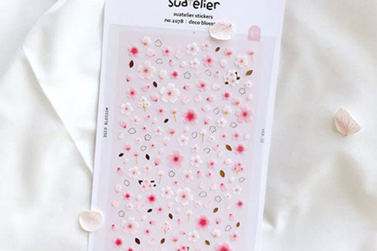 suatelier cherry blossom nail deco sticker