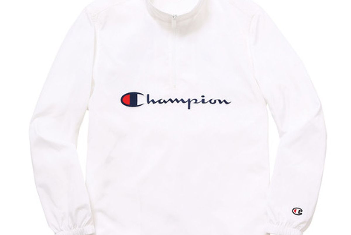 Champion Half Zip Pullover in White