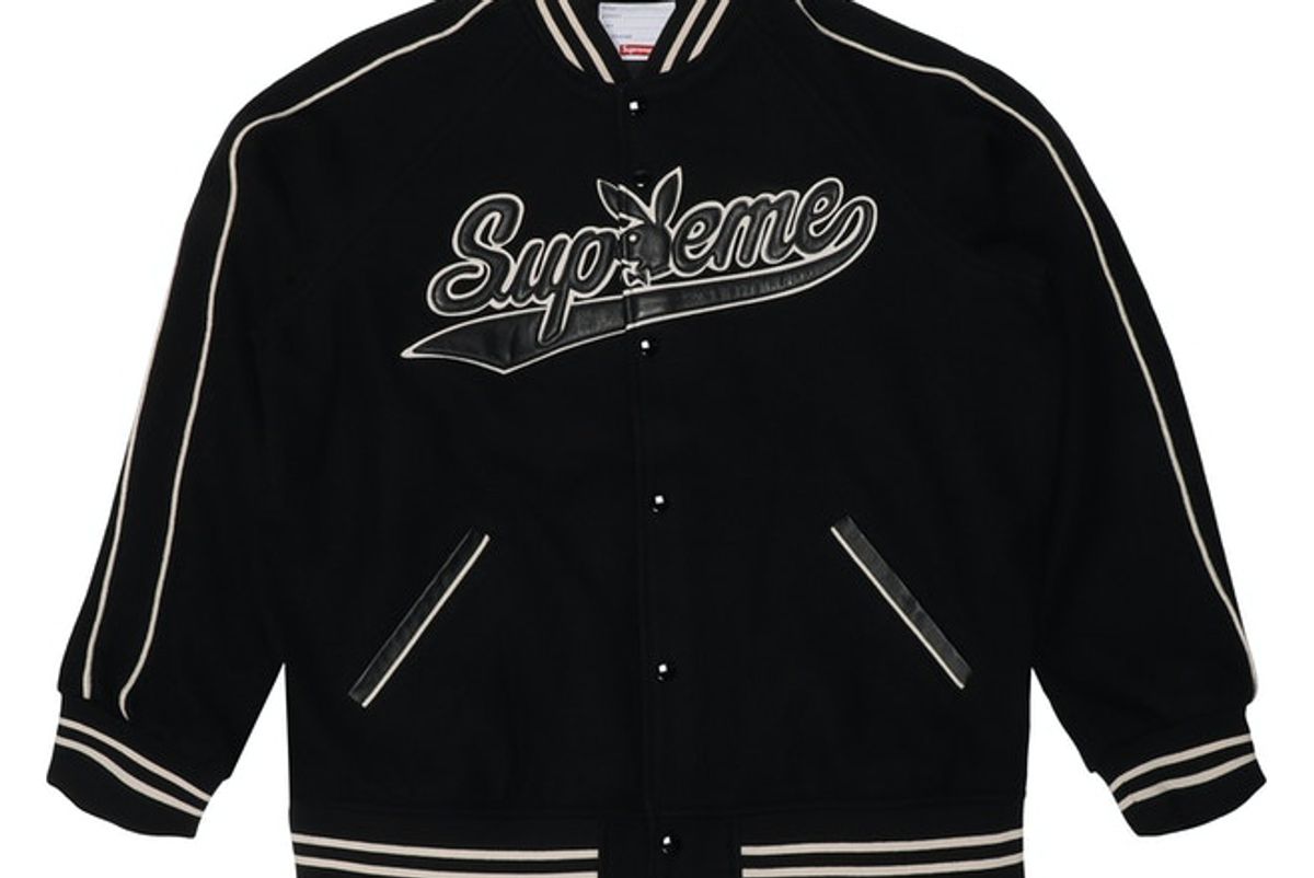 supreme playboy wool varsity jacket