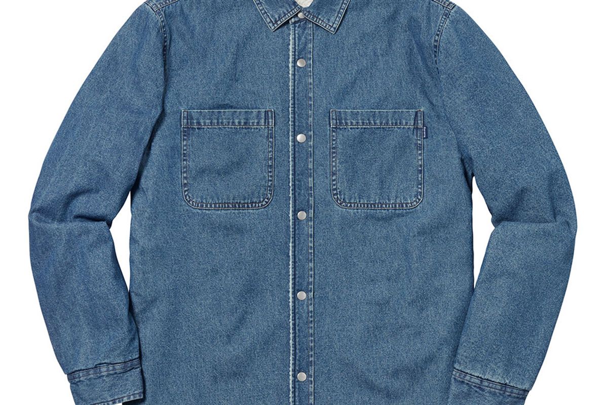 supreme sherpa lined denim shirt