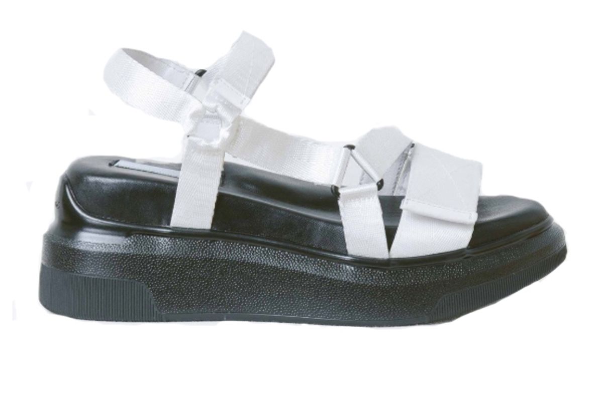 suzanne rae white velcro sandal