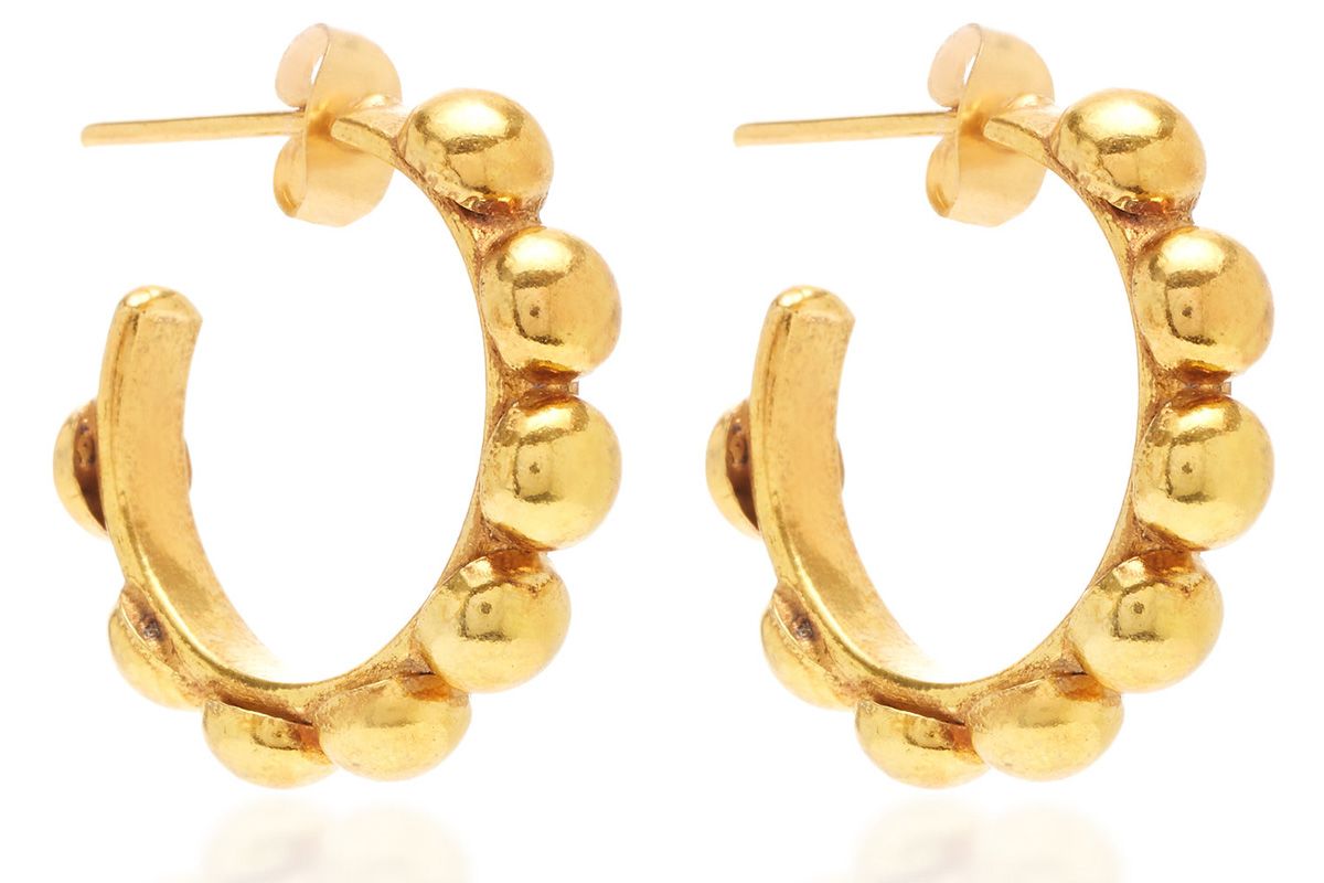 sylvia todaleno mini creole gold plated earrings
