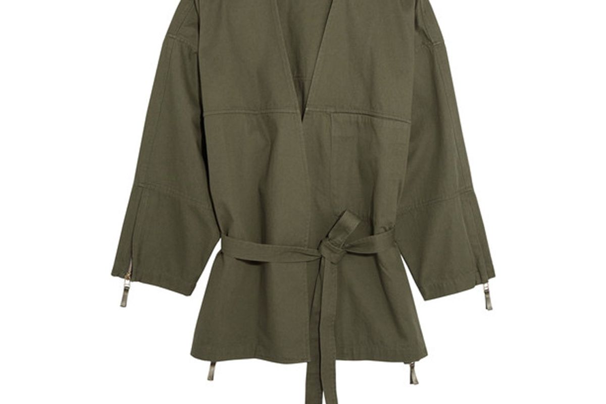 Belted Cotton-Twill Jacket